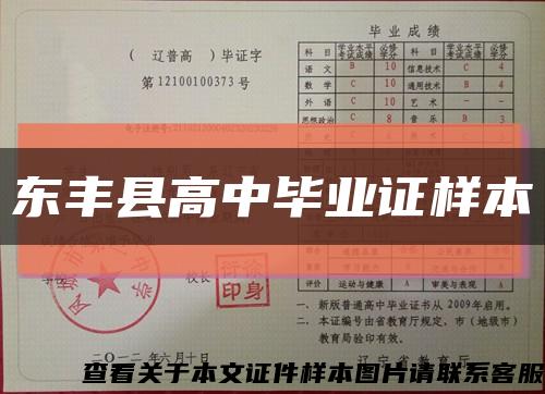 東豐縣高中畢業證樣本縮略圖