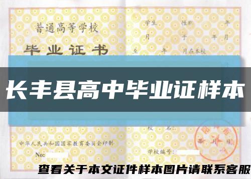 長豐縣高中畢業證樣本縮略圖