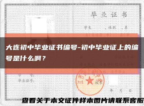 大連初中畢業證書編號-初中畢業證上的編號是什么??？縮略圖