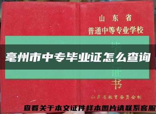 毫州市中專畢業證怎么查詢縮略圖