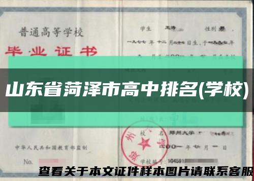 山東省菏澤市高中排名(學校)縮略圖