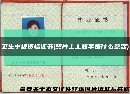 衛生中級資格證書(照片上上數字是什么意思)縮略圖