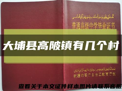 大埔縣高陂鎮有幾個村縮略圖