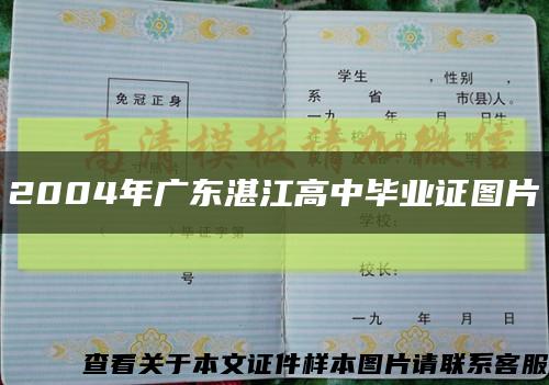 2004年廣東湛江高中畢業證圖片縮略圖