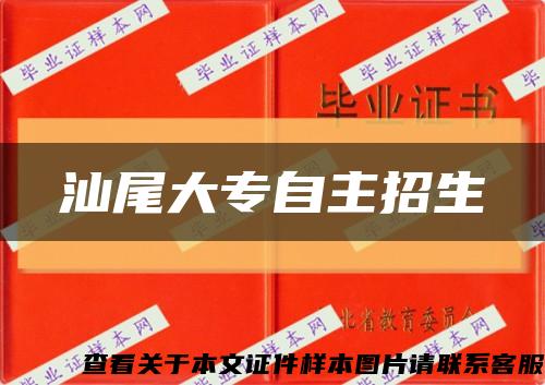 汕尾大專自主招生縮略圖