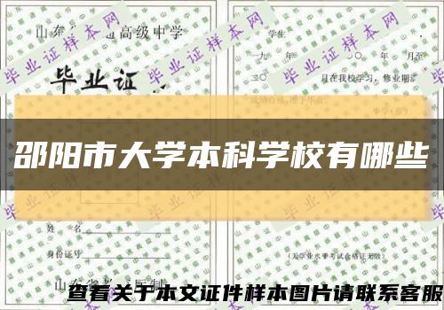 邵陽市大學本科學校有哪些縮略圖