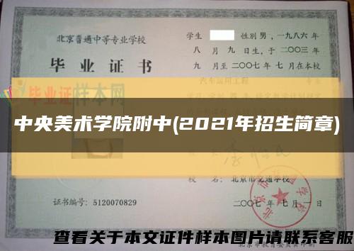 中央美術學院附中(2021年招生簡章)縮略圖
