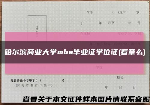 哈爾濱商業大學mba畢業證學位證(看章么)縮略圖