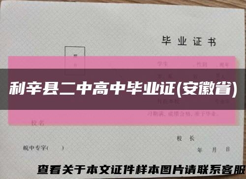 利辛縣二中高中畢業證(安徽省)縮略圖