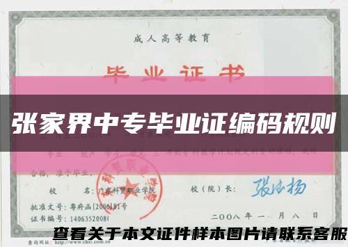 張家界中專畢業證編碼規則縮略圖