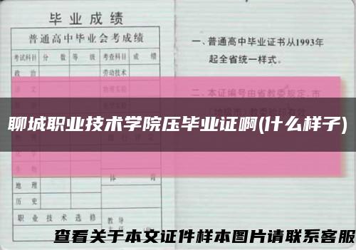 聊城職業技術學院壓畢業證啊(什么樣子)縮略圖