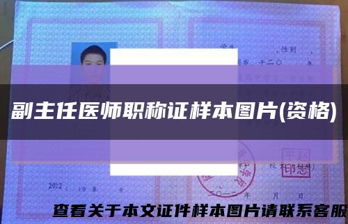 副主任醫師職稱證樣本圖片(資格)縮略圖