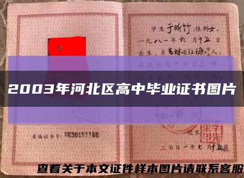 2003年河北區高中畢業證書圖片縮略圖