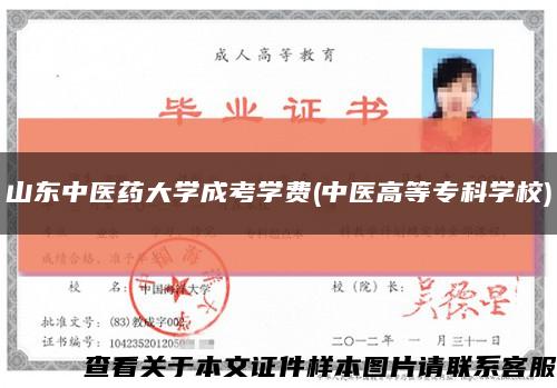 山東中醫藥大學成考學費(中醫高等?？茖W校)縮略圖