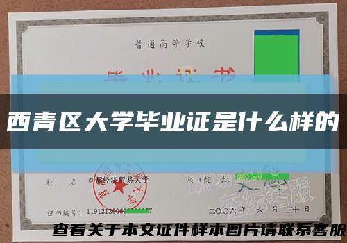 西青區大學畢業證是什么樣的縮略圖