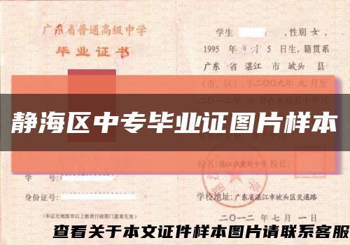 靜海區中專畢業證圖片樣本縮略圖
