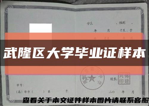 武隆區大學畢業證樣本縮略圖