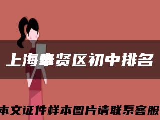 上海奉賢區初中排名縮略圖