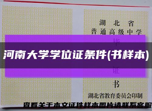 河南大學學位證條件(書樣本)縮略圖