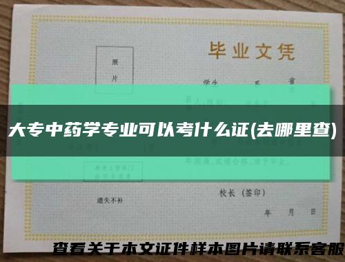 大專中藥學專業可以考什么證(去哪里查)縮略圖