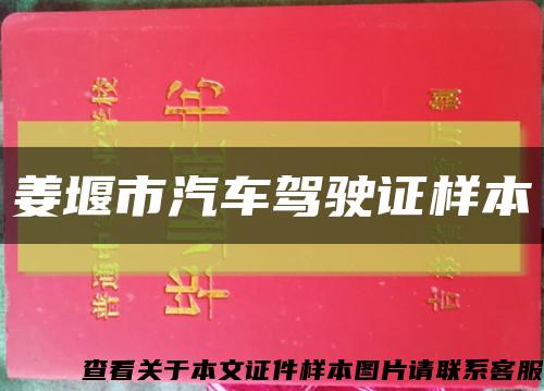 姜堰市汽車駕駛證樣本縮略圖