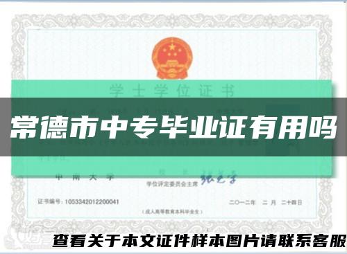 常德市中專畢業證有用嗎縮略圖
