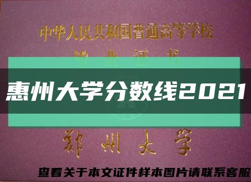 惠州大學分數線2021縮略圖