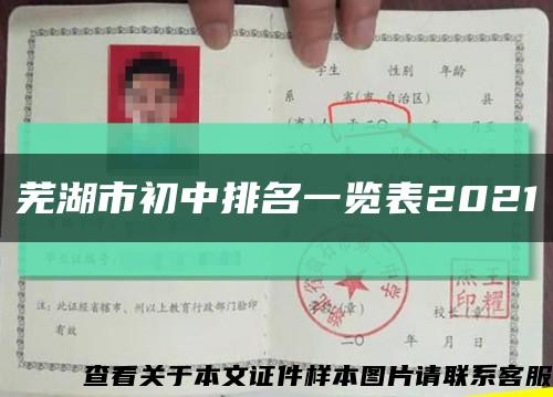 蕪湖市初中排名一覽表2021縮略圖