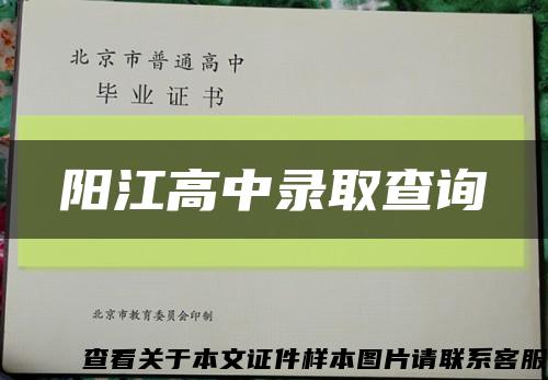 陽江高中錄取查詢縮略圖