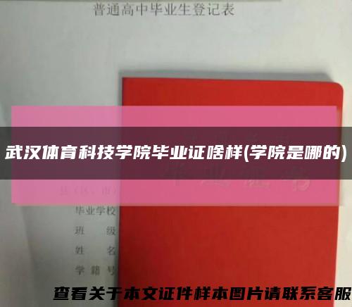 武漢體育科技學院畢業證啥樣(學院是哪的)縮略圖