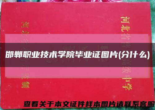 邯鄲職業技術學院畢業證圖片(分什么)縮略圖