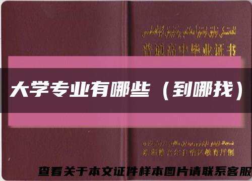 大學專業有哪些（到哪找）縮略圖