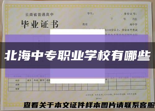 北海中專職業學校有哪些縮略圖