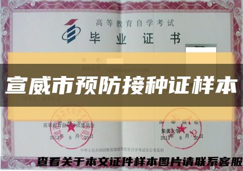 宣威市預防接種證樣本縮略圖