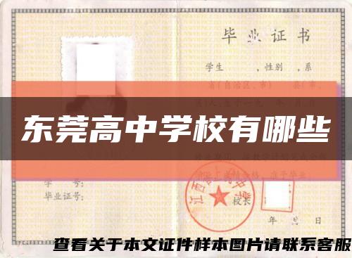 東莞高中學校有哪些縮略圖