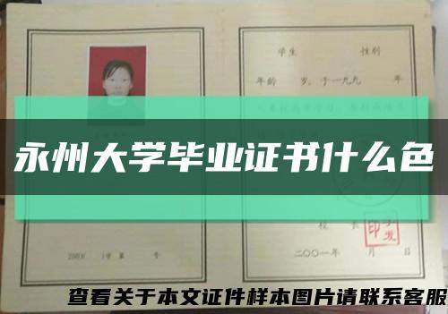 永州大學畢業證書什么色縮略圖