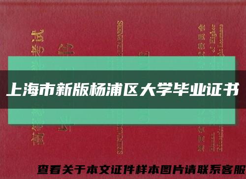 上海市新版楊浦區大學畢業證書縮略圖