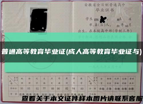 普通高等教育畢業證(成人高等教育畢業證與)縮略圖