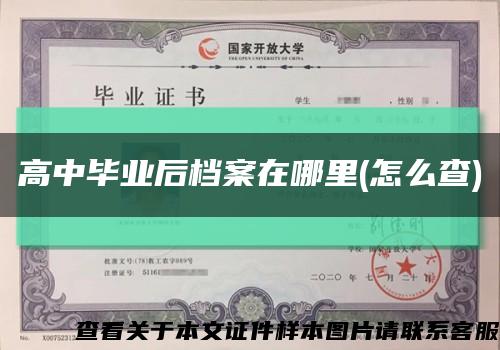 高中畢業后檔案在哪里(怎么查)縮略圖