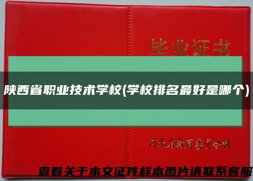 陜西省職業技術學校(學校排名最好是哪個)縮略圖