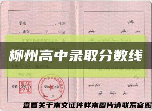 柳州高中錄取分數線縮略圖