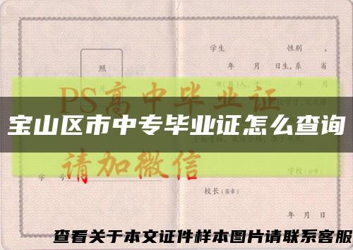 寶山區市中專畢業證怎么查詢縮略圖
