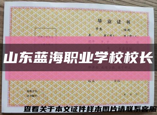 山東藍海職業學校校長縮略圖