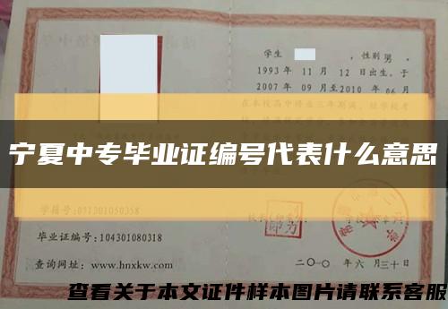 寧夏中專畢業證編號代表什么意思縮略圖