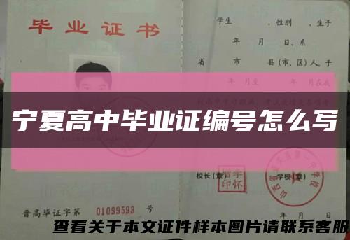 寧夏高中畢業證編號怎么寫縮略圖