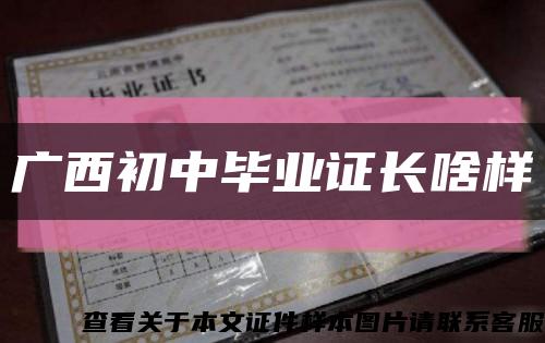 廣西初中畢業證長啥樣縮略圖