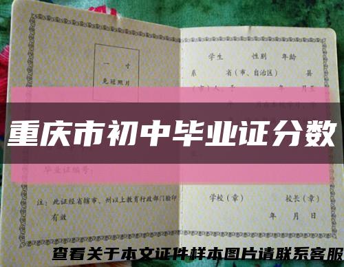 重慶市初中畢業證分數縮略圖