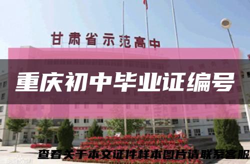 重慶初中畢業證編號縮略圖