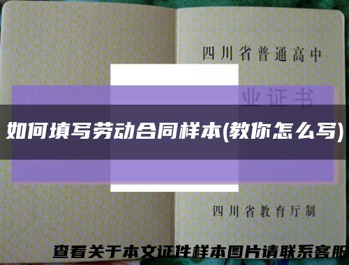 如何填寫勞動合同樣本(教你怎么寫)縮略圖