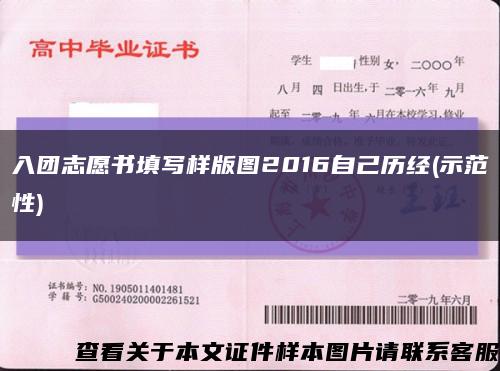 入團志愿書填寫樣版圖2016自己歷經(示范性)縮略圖